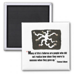 Exam motivational quote by Thomas Edison - Refrigerator Magnets