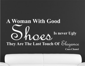 Details about COCO CHANEL QUOTE SHOES WALL STICKER - VINYL DECAL - 3 ...