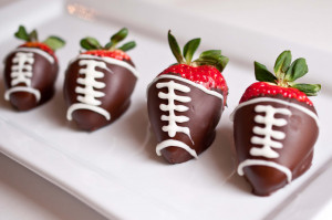 Best SuperBowl Snacks, Chocolate Covered Strawberry Footballs