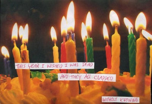 birthday, cake, candles, death, sad