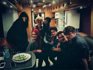 ... Gomez Cosies Up To The Vamps On Tour Bus After London Stars Dance Show