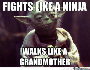 Yoda - Fights like a ninja , walks like a grandmother