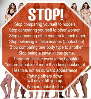 Stop comparing yourself to modelsFit Workout, Happy Thoughts, Healthy ...