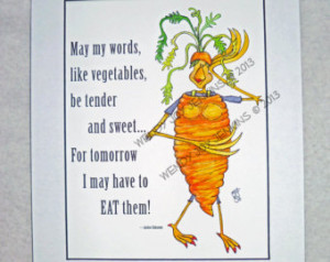 Vegetable Quote Art Print Humorous Saying Hen Sexy Carrot ...