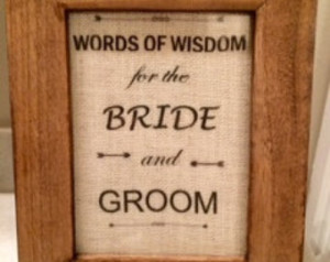 Words of Wisdom for Bride and Groom