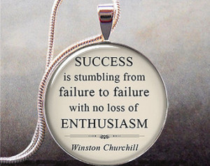 Churchill quote pendant charm on Su ccess funny quote humorous ...