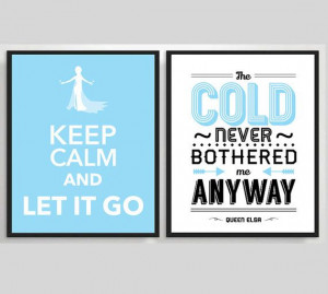 Frozen Poster Let it Go - Queen Elsa - Typography Print, Quote ...