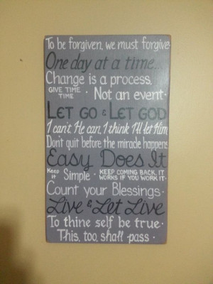 AA Quotes Serenity Prayers SIGN One Day at a by www.etsy.com/shop ...