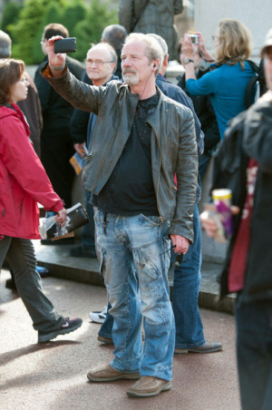Peter Mullan Director Peter Mullan watches the action in Glasgow 39 s