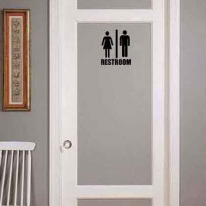 Bathroom Door Female and Male Sign....Wall Vinyl Sticker Decal Living ...