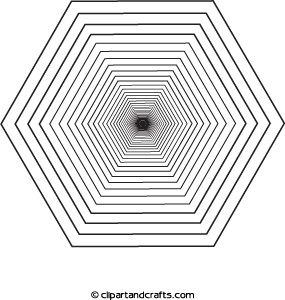 3D Design Hexagon Black Hole Coloring Page