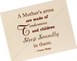 quote about mother fabric block with victor hugo quote a mother s arms ...