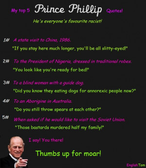 prince philip racist quotes