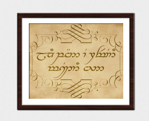 Lord Of The Rings Quotes In Elvish Lost in elvish 8x10 print
