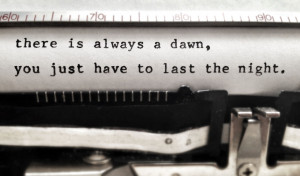 quote from my video about suicide that I typed out on a typewriter.