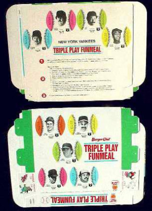 Yankees - 1977 Burger Chef UNFOLDED Funmeal Box COMPLETE TEAM SET ...