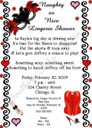 lingerie shower invite wording - haha I have never ever heard of this ...