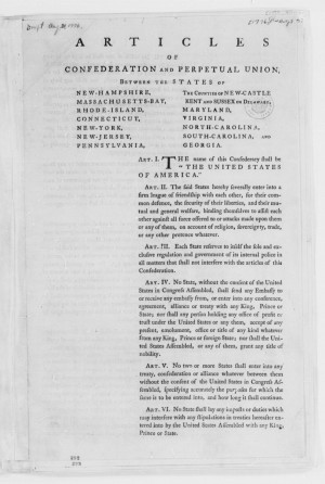 Continental Congress, July-August 1776, Printed Proposals for Articles ...