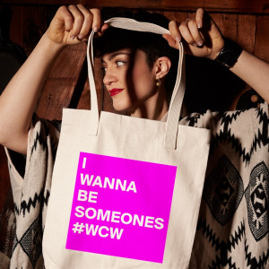 denim woven cotton tote bag i wanna be someones # wcw