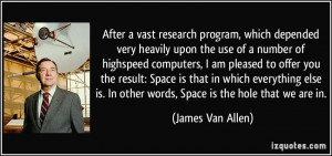 After a vast research program, which depended very heavily upon the ...