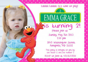 Elmo Pink Girl Birthday Party Invitation by FunPartyPrints, $8.99