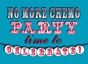 No More Chemo Party Invitation Decorative Font Typography card