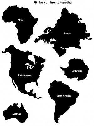 Continent Shapes Cut Outs