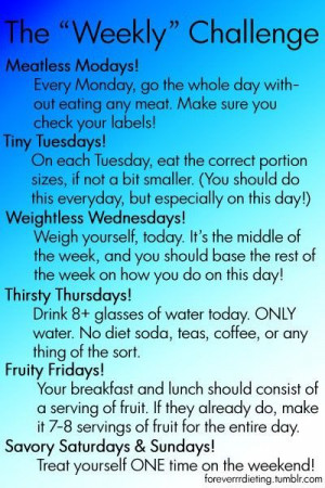Weekly Challenge - take it a day at a time to start making healthy ...