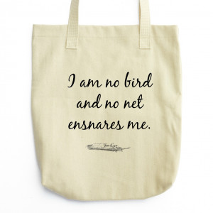 Jane Eyre Tote Bag - Book Bag - Charlotte Bronte Quote