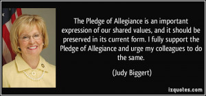The Pledge of Allegiance is an important expression of our shared ...