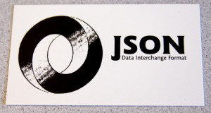 The front side of the JSON business card shows a logo (source: Eric ...