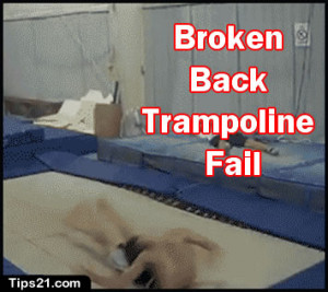 broken back trampoline fail funny gif images