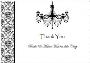 Black and White Vintage Chandelier Thank You