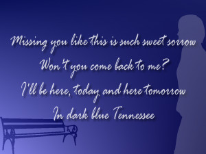 Dark Blue Tennessee - Taylor Swift Song Lyric Quote in Text Image