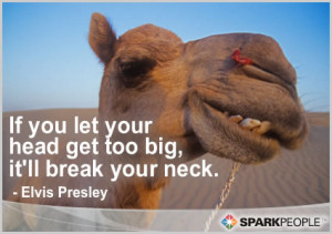 ... Quote - If you let your head get too big, it’ll break your neck