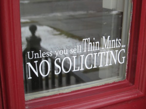 properly nuanced No-Soliciting sign