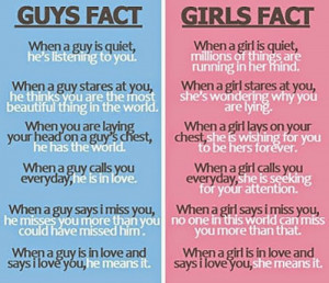 is in love and says i love you, he means it. Girls fact When a girl ...