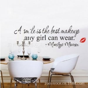 -makeup-any-girl-can-wear-marilyn-monroe-wall-quote-wall-sayings-wall ...