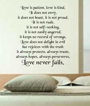true love never fails - this was read at our wedding - I LOVE it!
