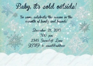 Winter Wonderland Theme Baby Shower Invitation