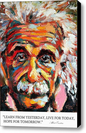 Albert Einstein Original Acrylic & Oil Portrait Painting by Artist ...
