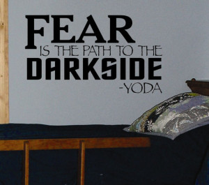 Vinyl Wall Lettering Star Wars Fear Darkside Yoda Quote
