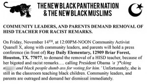 ... release from the New Black Panther Nation and the New Black Muslims
