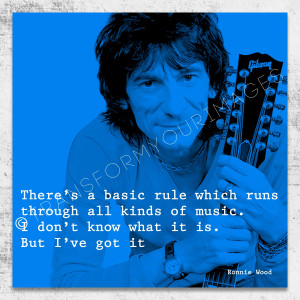 rolling stones ronnie wood quote square wall art