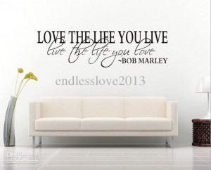 Marley Quote Wall Decal Decor Love Life Wall Sticker Vinyl wall quotes ...
