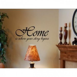HOME IS WHERE YOUR STORY BEGINS Vinyl wall quotes and sayings art ...