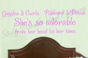 Giggles and curls 11x36 Vinyl Lettering Wall Quotes Words Sticky Art