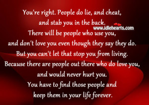 Home » Quotes » People Do Lie, And Cheat, And Stab You In The Back.
