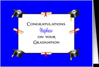 For Nephew Graduation Greeting Card-Graduation Caps & Diplomas card ...