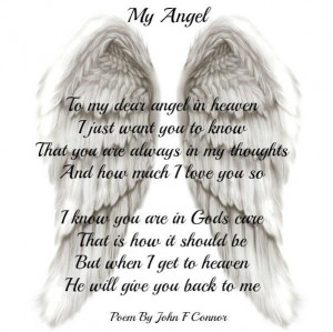 My Angel To My Dear Angel In Heaven